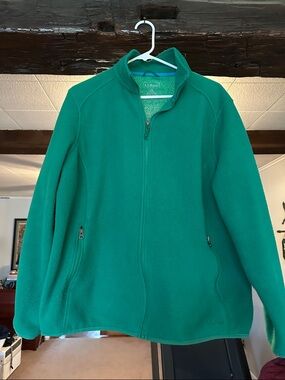 L.L. Bean Green Full-Zip Fleece Jacket - 1X